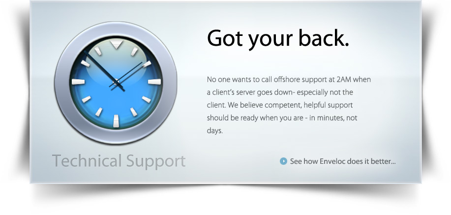 technical support enveloc remote backup text support